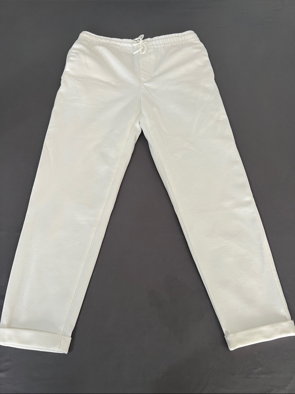 Zara Men's White Drawstring Jogger Pants